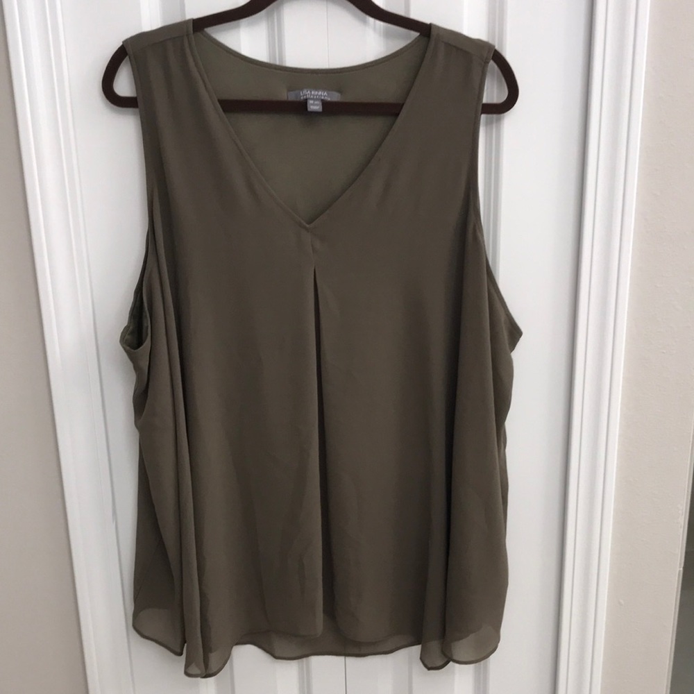 Lisa Rinna Sleeveless Tank with Chiffon Overlay